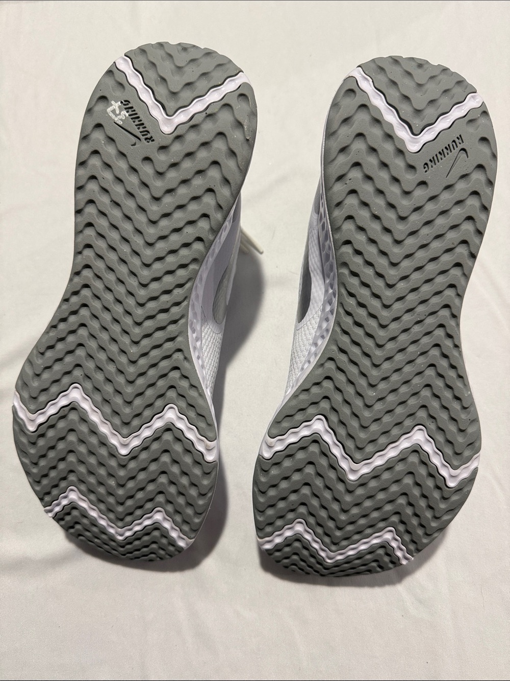 NEW Nike Women’s Running Sneakers - White with Silver Swoosh - Picture 2 of 5